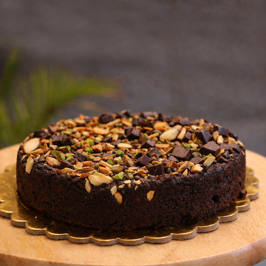 Healthy Cakes - Dark Chocolate Pistachio Bottle Gourd Cake